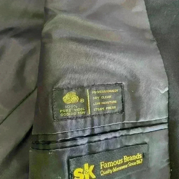 Jones New York Blazer Men 42R Navy Wool Sports Coat Jacket 3 Bronze Button Front - Picture 6 of 7